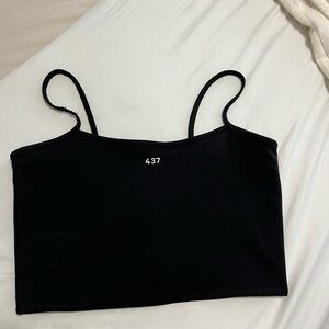Women's 437 Black Active Crop Top